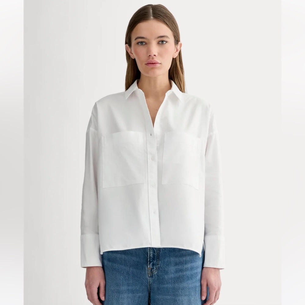NWT Everlane The Boxy Oxford Long Sleeve Button Down Shirt. Size S. White.